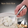 thumbnail image 3 of Cuchara de arroz reutilizable, utensilios de acero inoxidable para servir, cuchara para arroz antiadherente, cuchara ergonómica para servir con la mano para cocinar, cucharas de arroz de metal, 3 of 6