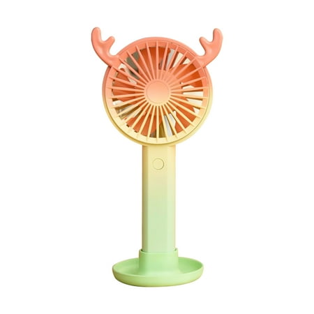 

ZYmall Small Fan Mute Natural Wind Rechargeable Summer Lovely Gradient Desk Handheld 3-speed Wind Small Fan for Classroom