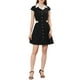 thumbnail image 2 of Vestido de camisa de botón para mujer INSPIRE CHIC con solapa, manga corta y cinturón, vestido de trabajo S negro, 2 of 6