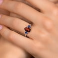 thumbnail image 4 of Gem Stone King 925 Silver and 10K Yellow Gold Red Garnet and Blue Created Sapphire Engagement Ring for Women | 2.63 Cttw | Oval 9X7MM | Gemstone January Birthstone | Size 9, 4 of 6