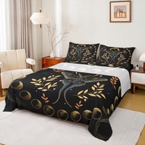 Feelyou Magic Boho Butterfly Twin Sheet Sets for Teens, Rustic Leaves Plant Twin Fitted Sheet, Tribal Moon Galaxy Flat Sheet, Lightweight Room Decor, 3 Pieces