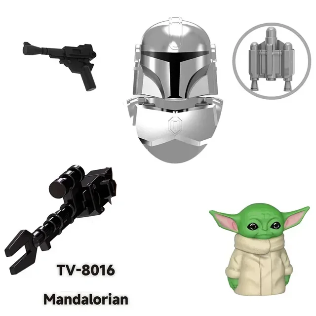TV8023 Yoda Skywalker Mandalorian Han Solo Bloque de construcción Leia Darth Vader Bbba Fett Mini Robot Figura Ladrillos Juguetes para ensamblar