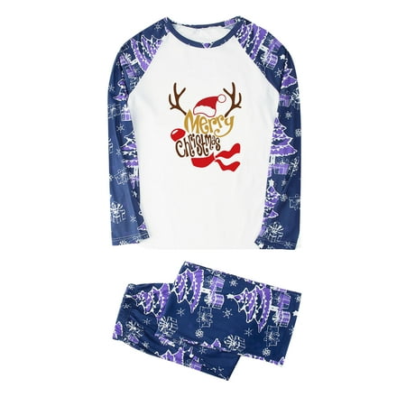 

Youmylove Men Christmas Family Pajamas Cute Deer Printed Pjs Plaid Long Sleeve Casual Sleepwear Set