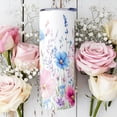 thumbnail image 2 of [NO STRAW] Wildflower Tumbler Insulated, 20 oz Skinny Tumbler for Birthday, Floral Cup , Spring Flower Tumbler, Bridesmaid Tumbler Gift, 2 of 3