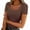 Brown, variant on BLOCLOALO Crop Tops Womens Blouses Casual Women's Short Sleeve Scoop Neck Ribbed Knit Fitted Casual Tops Tee Summer Slim Basic Shirts Going Out Tops for Women Basic Tees Summer Tops Army Green L