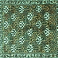 thumbnail image 1 of Ahgly Company Machine Washable Indoor Square Persian Turquoise Blue Traditional Area Rugs, 4' Square, 1 of 4