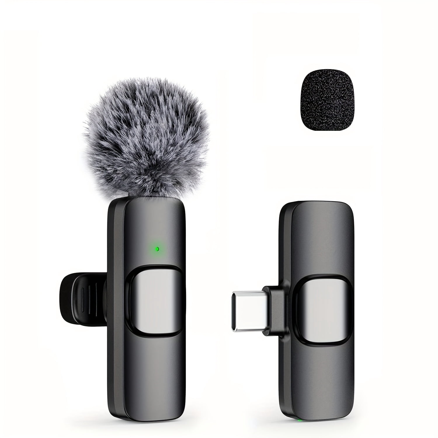 Clip-On Wireless Microphone: Omnidirectional Noise Reduction, USB-C Rechargeable for Streaming, Podcast, Vlogging, Voice Control & Recording