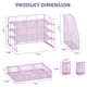 thumbnail image 4 of Organizador de escritorio Marbrasse de 4 niveles con archivador y cajón, color morado, 4 of 7