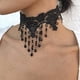 thumbnail image 3 of 1 Uds. Gargantilla de encaje negro, collar de cuentas, collares con borlas, Gargantilla de flores huecas góticas, accesorios de joyería para mujeres y niñas, 3 of 5