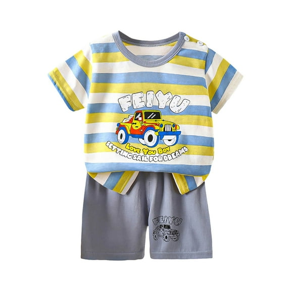 Boy Toddler Baby Summer Clothes 3 6 12 18 24 Months 2T 3T 4T 5T Funny Letter T-Shirts Top Shorts Set Cute Toddler Baby Girl Outfits,Light Gray