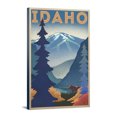 thumbnail image 1 of Idaho, Moose and Mountain, Lithograph, (12x18 Wrapped Canvas, Wall Decor, Artwork), 1 of 5