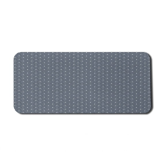 Japanese Computer Mouse Pad, Checked Like Diagonal Pattern with Spring Flowers Repetitive, Rectangle Non-Slip Rubber Mousepad X-Large, 35" x 15" Gaming Size, Charcoal Grey Dark Blue, by Ambesonne