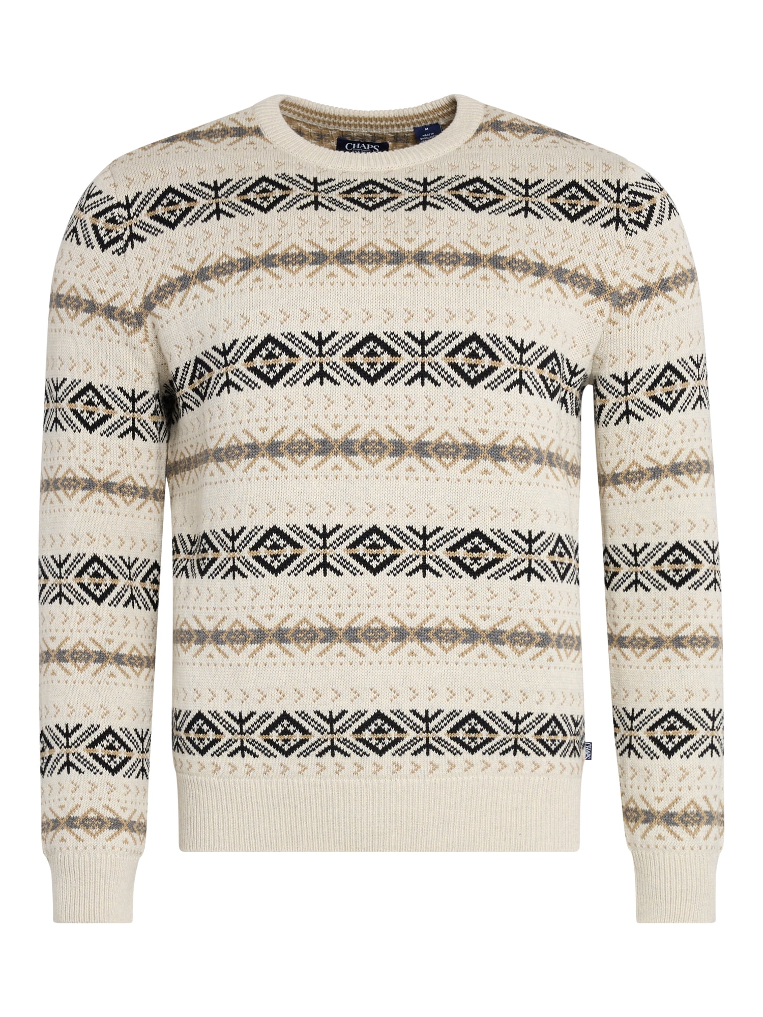 Chaps Men's & Big Men's Long Sleeve Fairisle Crewneck Sweater, Sizes S-3XL