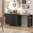 thumbnail image 3 of ANPOO Large Kitchen Island with Extendable Dining Table and Power Outlet, Rolling Kitchen Island Cart on Wheels with 2 Storage Cabinets & 2 Drawers & 3 Spice Racks, Island Table for Kitchen, 3 of 9
