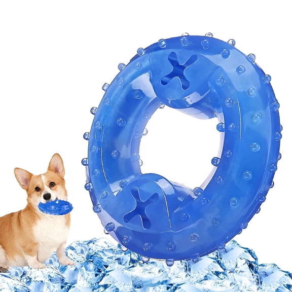 BESTSKY Dog Chew Toys Cooling Freeze Puppy Teething Rings Durable Teething Toys for Dogs Tooth Cleaning Pet Toys Perfect Training Tool Chew Ring Toys