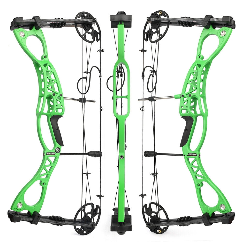 AME Compound Bow Kit 0-70lbs Archery Hunting Package Arrows Adult Target Shooting（bow full kit-green）