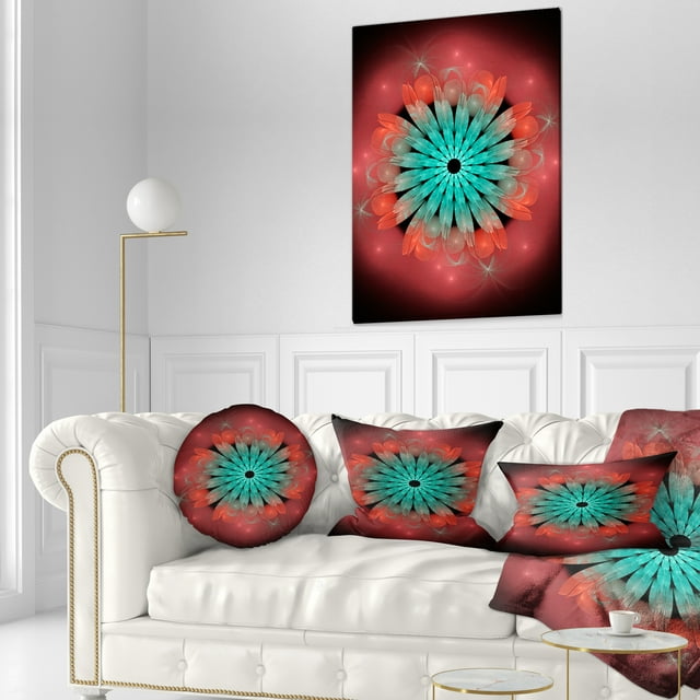 Fractal Blooming Blue Red Flower - Red