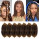 thumbnail image 1 of Marley Twist Cabello trenzado 16 pulgadas Springy Afro Twist Hair 7 paquetes Pre Fluffed Spring Twist Hair Ombre Brown Kinky Twist Hair Extensiones de cabello trenzado sintético rizado para mujeres (1, 1 of 5