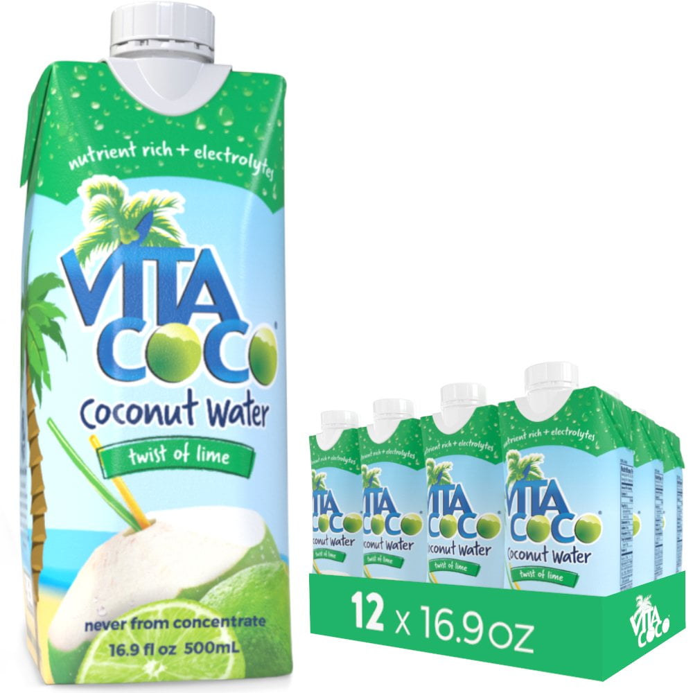 Vita Coco Pure Coconut Water with a Twist of Lime, 16.9 Fl Oz (Pack of