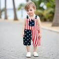 thumbnail image 3 of BemeyourBBs Toddler Baby Boy Girl 4th of July Outfit Patriot Independence Day Rompor Overalls American Flag Jumpsuit Star Stripe Print Suspender Pants Bib Overalls Summer Fourth of July Clothes, 3 of 7