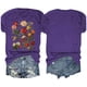 thumbnail image 4 of Blusas de Verano de las Mujeres Flor Impresa Cuello Redondo Manga Corta Superior, Verano Superior de las Mujeres, 4 of 4