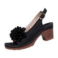 thumbnail image 5 of Xucatan Women's Plus Size Heeled Sandals, Romantic Floral Detail with Adjustable Buckle Ankle Strap, Stable Block Heel for All Day Wear Gift, 5 of 9