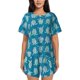 thumbnail image 1 of Fotbe Sea Turtle Conjunto de Pijama Estampado para Mujer, 2 Piezas, Ropa de Dormir con Camiseta de Manga Corta y Shorts Suaves-Large, 1 of 6