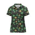 thumbnail image 6 of Whosucclay Shamrock Print Athletic Shirt for Tennis Golf, Lightweight Polyester Golf Polo Shirt Casual Athletic Quarter Zip Women Short Sleeve Golf Shirts Size XX-Large, 6 of 10
