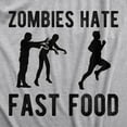thumbnail image 2 of Mens Zombies Hate Fast Food T Shirt Funny Running Halloween Novelty Tee Graphic Tees, 2 of 7