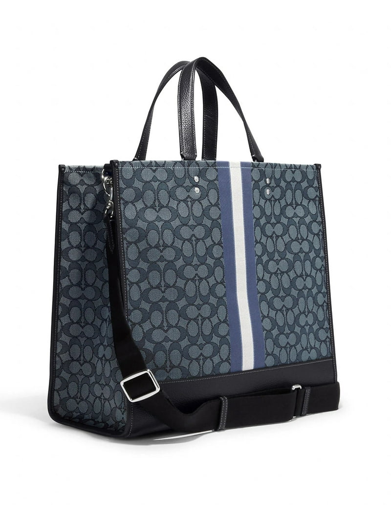 COACH デンプシー トート 40 シグネチャー 2way ネイビー Dempsey Tote 40 In Signature Jacquard With Stripe And Coach Patch