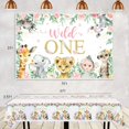 thumbnail image 7 of Wild One Birthday Decorations Girl Pink Leopard Jungle Safari Theme 1st Birthday Party Decorations Wild One Backdrop Jungle Animal Table Cover Triangle Banner Cake Topper Balloons, 7 of 7