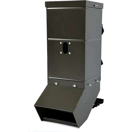 Livestock Feeder with Waterproof Cover and Mounting Straps Hanging Deer Gravity Feeder Steel All Seasons Feeders