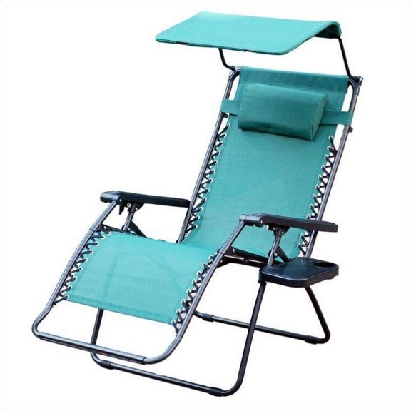Jeco Oversized Zero Gravity Chair with Sunshade in Green