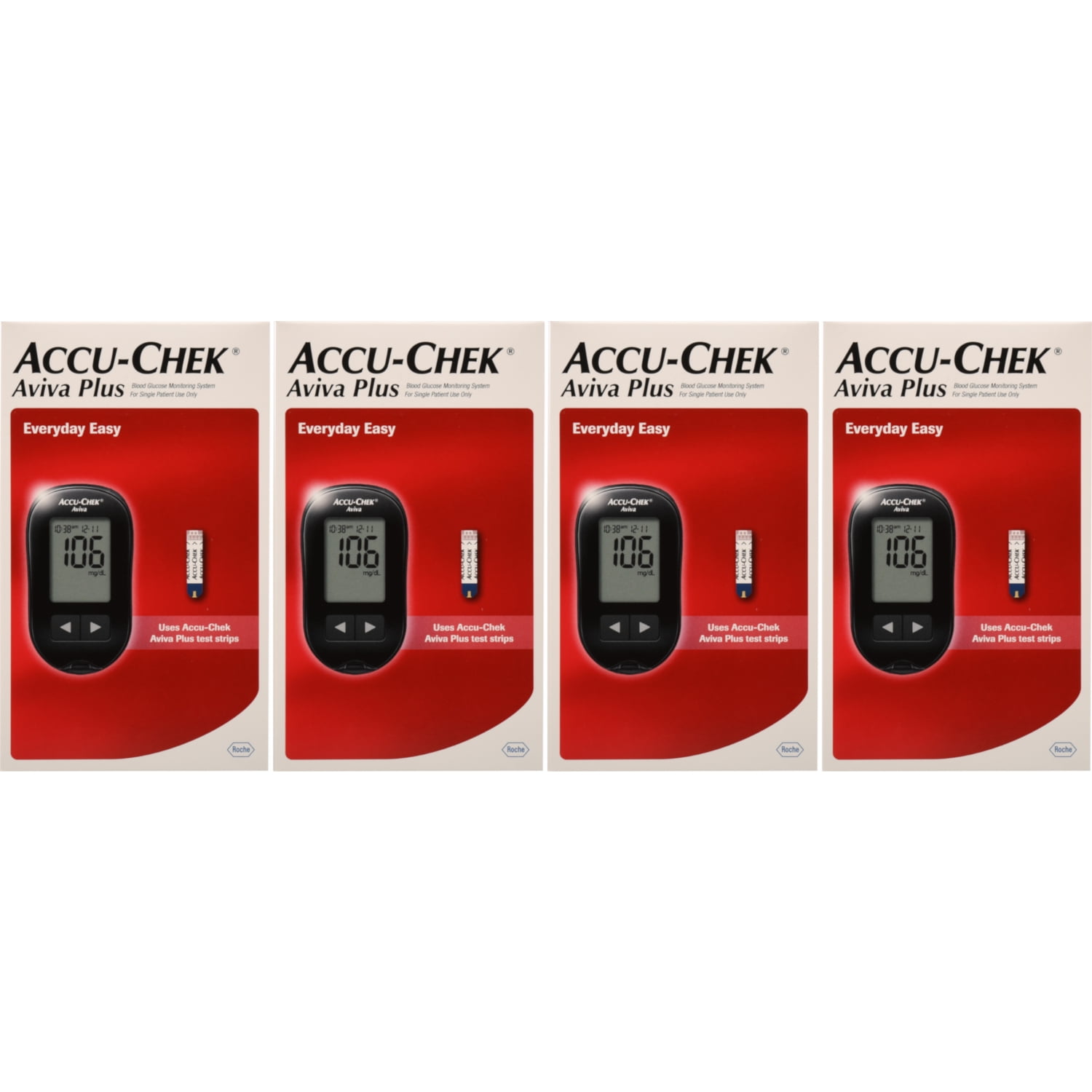 4 Pack AccuChek Aviva Plus Blood Glucose Monitoring