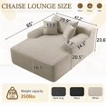 thumbnail image 7 of 65" Oversized Indoor Cloud Couch Chair, Boneless Wide Armrest Chaise with 3 Pillows, Comfy Cozy Sofa Bed, White, 7 of 7