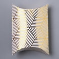 thumbnail image 3 of S012 - 50 pcs. White and Gold Kraft Paper Pillow Boxes Cases - 91mm x 63mm x 27mm (3.6" x 2.5" x 1'") - Striped Pattern, 3 of 3