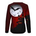 thumbnail image 4 of HKEJIAOI Chemise d'Halloween pour Femmes Manches Longues Col Rond Imprimé Graphique Décontracté Célébration d'Halloween Haut Rouge-A2, 4 of 5