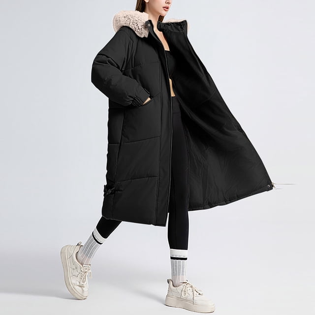 Abrigos y chaquetas informales con capucha de manga larga para mujer, abrigos largos y cálidos con capucha, chaquetas con cuello, parkas ajustadas de invierno, abrigos para mujer