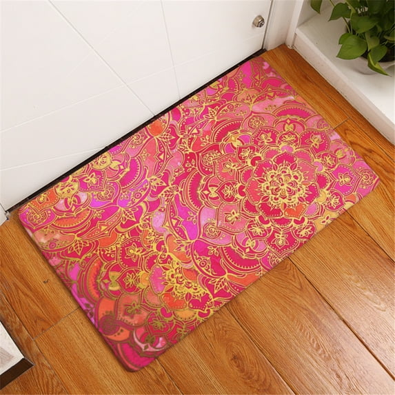 UKAP Bathroom Rugs Non Slip Floor Mats Reusable Soft Bath Mat Absorbent Universal Quick Dry Comfort Floral Style-I 40x60cm/15.75x23.62"