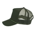 thumbnail image 2 of Classic Mens 5 Panel Twill Mesh Black Trucker Hat Olive, 2 of 4