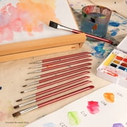 Royal & Langnickel Assorted Shapes Synthetic Camel Watercolor Art Brushes 10 Pieces