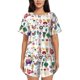 thumbnail image 1 of Balery Alpaca Flower Conjunto de Pijama para Mujer con Estampado, Dos Piezas de Manga Corta y Shorts, Ropa de Dormir Suave con Cuello Redondo y Bolsillos-XX-Large, 1 of 6
