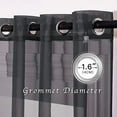 thumbnail image 3 of Living Room Sheer Curtains 108 inch Long, Eyelet Top Voile Textured Hazy Sheer Draperies Privacy with Light Penetration for Villa, W54 by L108 inches, 2 Panels, Black, 3 of 8