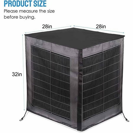 

Air Conditioner Cover Full Mesh with Detachable 600D Waterproof Top Outside Central AC Unit Protector Against Leaves Weeds Cottonwood and Debris Breathable & All Seasons