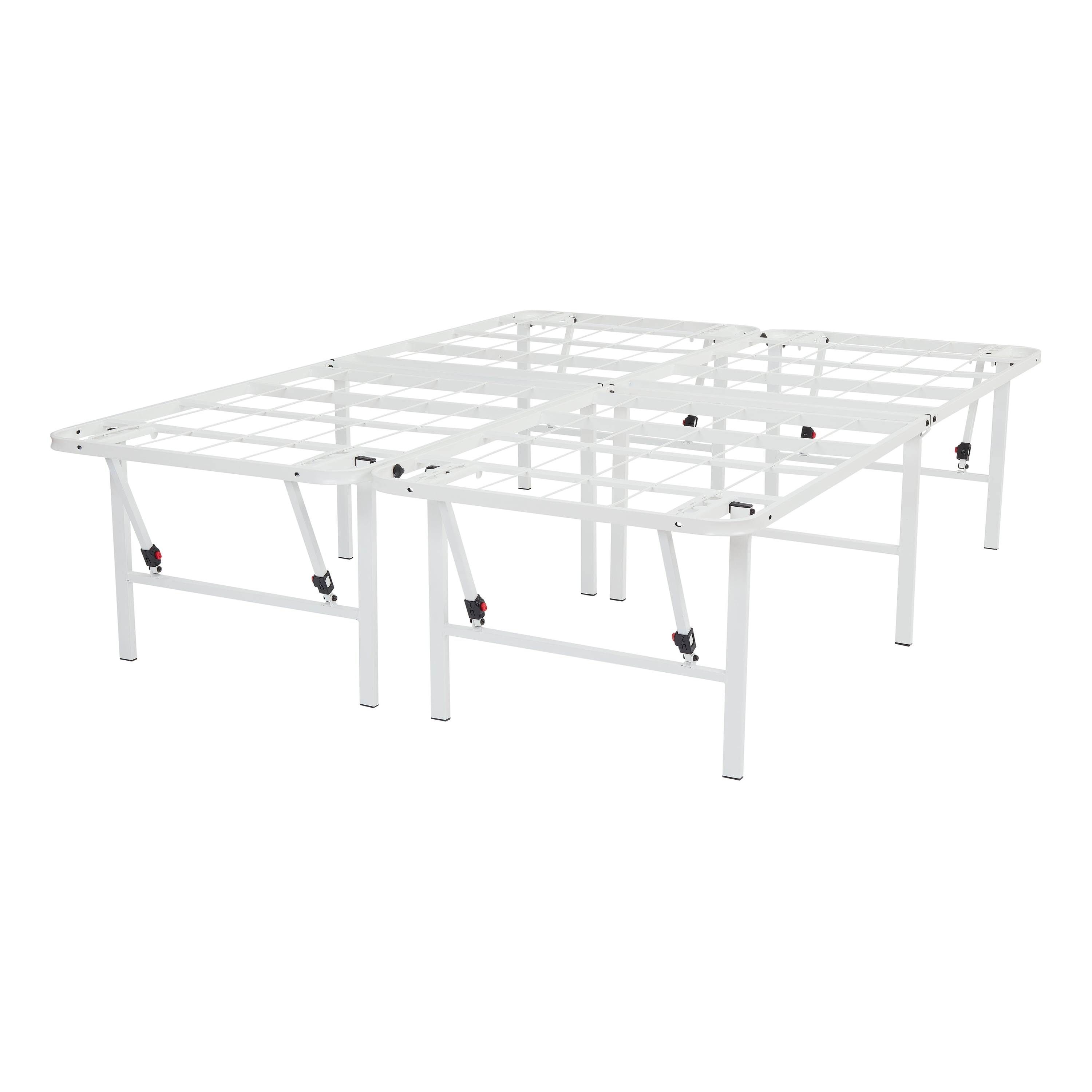 Mainstays 18" High Profile Foldable White Steel Bed Frame, Full