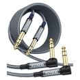thumbnail image 1 of Cable de instrumento AkoAda, 6,35 mm, TRS, 6 m, 2 unidades, ángulo recto, 1 of 6