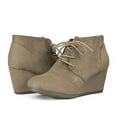 thumbnail image 6 of DREAM PAIRS Women's Casual Fashion Outdoor Lace Up Low Wedge Heel Booties Shoes TOMSON TAUPE Size 5.5, 6 of 7