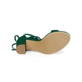 thumbnail image 3 of BLISSFUL STEP Women's Sandals Solid Summer Block Heels Lace up Sandals Green 9, 3 of 8