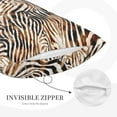 thumbnail image 3 of Daiia Watercolor Zebra Bedding Waterproof Pillow Protector Zippered Queen – Bed Bug Proof Pillow Encasement-14"x20", 3 of 6