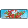 thumbnail image 5 of SKYSONIC 2X6 Feet Happy Red Snowman Runner Rug with Rubber Backing, Winter Snowfall Non Slip Entryway Rug Runner Washable Soft Area Rug Carpet for Hallway Bedroom Kitchen Decor, 5 of 6